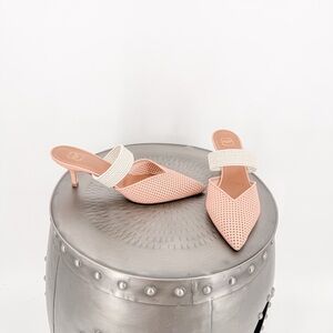 Malone Souliers Blush and Ivory Perforated Mules
